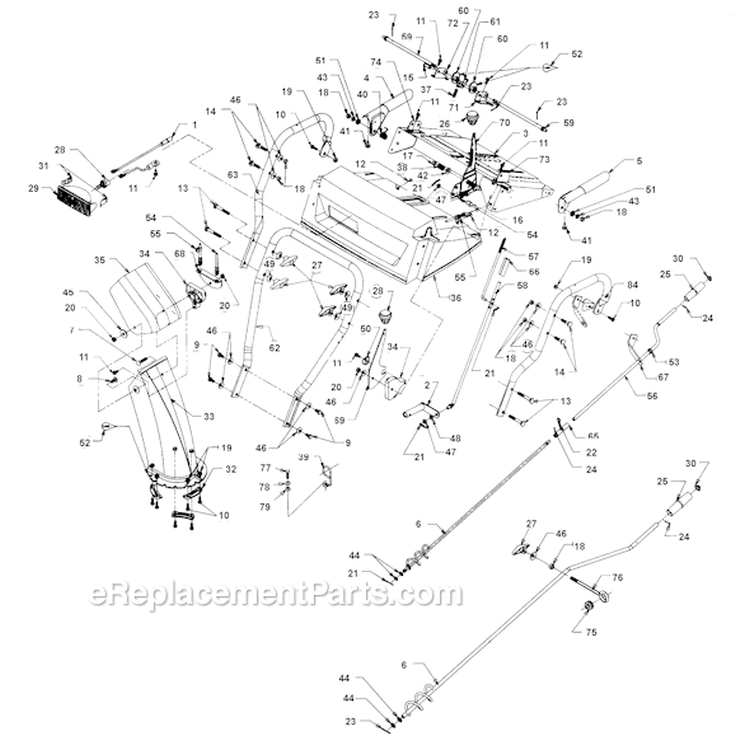 Page E Diagram and Parts List for 317E633E401 1997 Yard Man Snow Blower